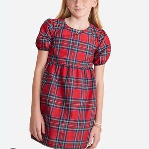 Vineyard Vines Red Plaid Tafetta Dress EUC Size L 12-14